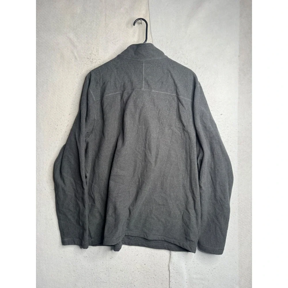 The North Face Mens XXL Gray Textured Fleece 1/4 Zip Pullover Sweater Mock Neck